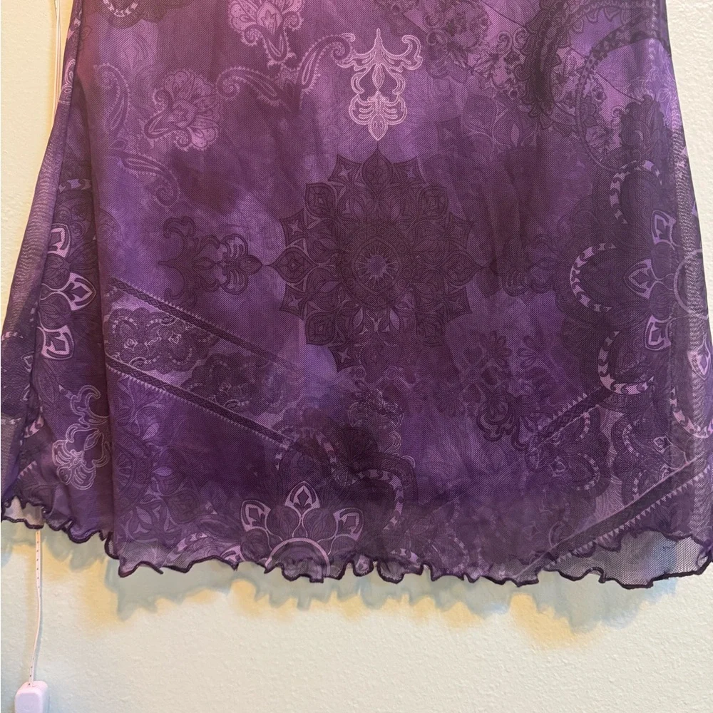 ROMWE Purple Floral-Pattern Maxi Skirt - Picture 2 of 2